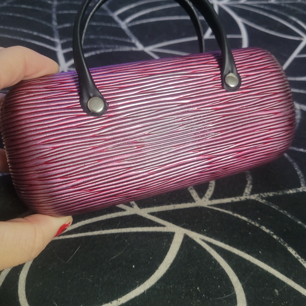 Elegant Pink Striped Women's Clutch Eye Glass Case